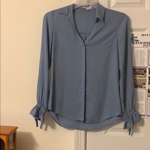 Express Portofino Slim Fit Sky Blue Shirt